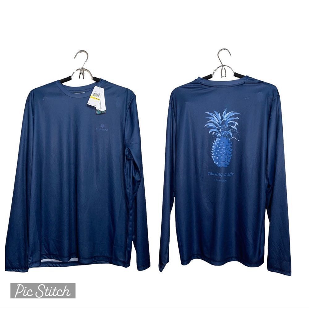 Nwt cubavera causing a stir pineapple long sleeve shirt